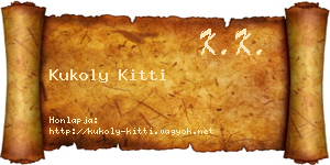 Kukoly Kitti névjegykártya